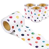 99 Feet Painted Dots Bulletin Board Border Colorful Polka Dots Scalloped Rolled Border Trim Painted Dots Classroom Bulletin Board Decoration for Boho Back to School Classroom Office Party Decor,3 Roll