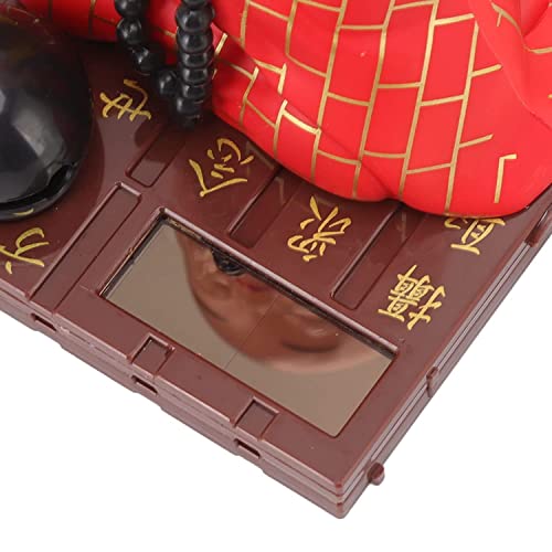 Image of AUGEN Small Buddhist Monk Decoration for Home Car Dashboard Solar Ornaments, Automatic Nodding Lucky Light Energy Sensing EcoFriendly Solar Buddhist Monk Statue (Pack of 1)(D, Red)