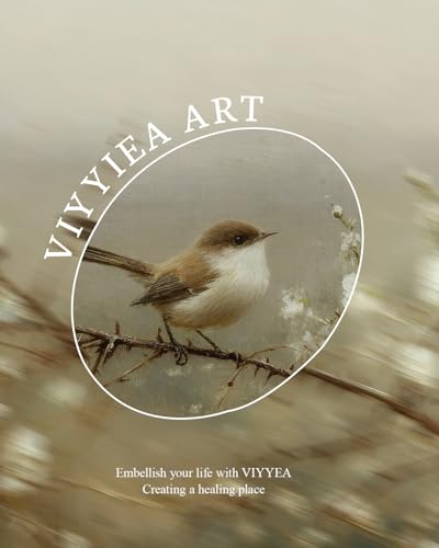 Image of VIYYIEA Vintage Gold Framed Wall Art for Living Room, Sparrow Canvas Prints Home Decor, Spring Painting Picture, Bedroom Wall Decor Gifts for Friends or Family -【Sparrow on Branches】-(16L x 12W)