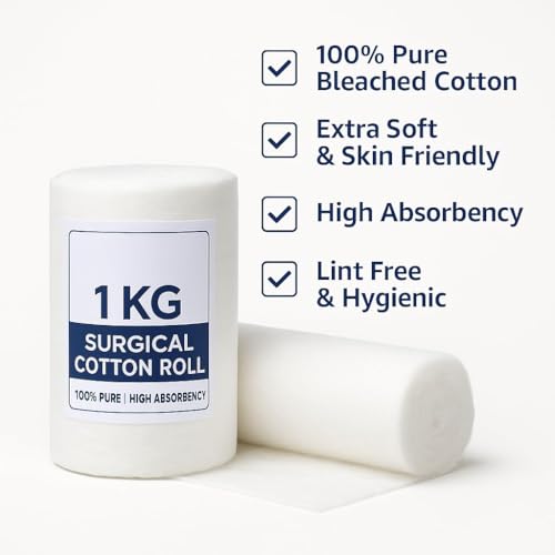 Image of 1KG OR 500GM *2 Surgical Cotton Roll | 100% Pure Absorbent Cotton Wool for Medical & BEAUTY Use