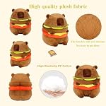 Hamburger Capybara Plush, Kawaii Hamburger Capybara Stuffed Aniamls Toys Soft Plushie Dolls Capybara Plush Pillow Birthday for Kids Boys Girls (Hamburger Capybara,12in)