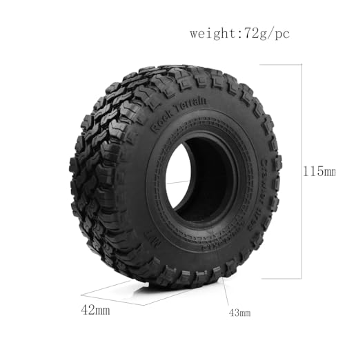 Pneus d'escalade 115mm premium pour SCX10 et TRX4