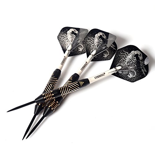 Dards en acier noir 24g avec grip Scorpion de luxe CUESOUL