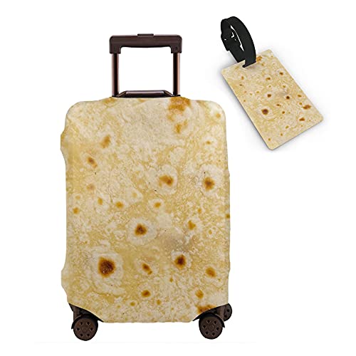 Mexico Flour Tortilla Burrito Tacos Luggage Covers for Suitcase Washable Suitcase Cover Luggage Cover Protector An-ti Scratch Polyester Printed for Travel Suitcase L(27-30 inch luggage)