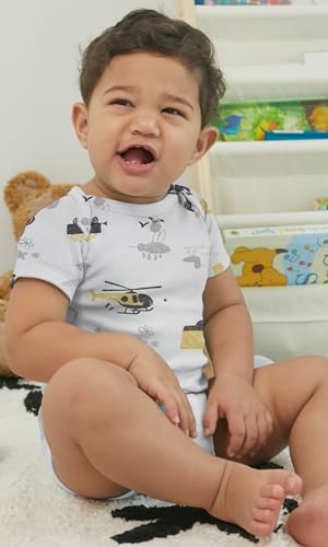 Image of KOH KOH Kids Short Sleeve Cotton Solid Lap Shoulder Baby Bodysuit