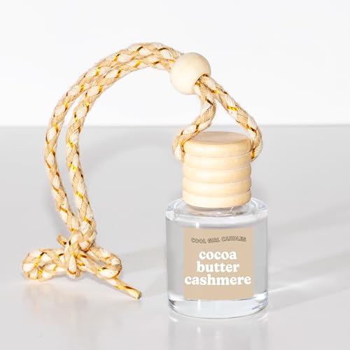 Image of COOLGIRLCANDLES Cocoa Butter Cashmere Car Hanging Fragrance Oil Air Freshener for Essential Oils, Scents Aromatherapy Automobile Diffuser, Long Lasting Car Diffuser Bottle