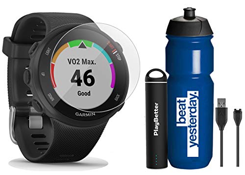 Garmin Forerunner 45S (Black - Small) Running GPS Watch Runner Bundle | +Garmin