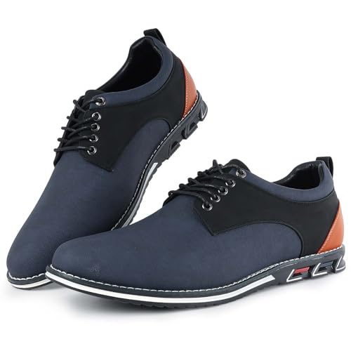 Image of Mens Dress Shoes Casual Business Oxford Derby Orthopedic Leather Shoes Simple Lace-up Walk Loafers Flats Shoes for Men