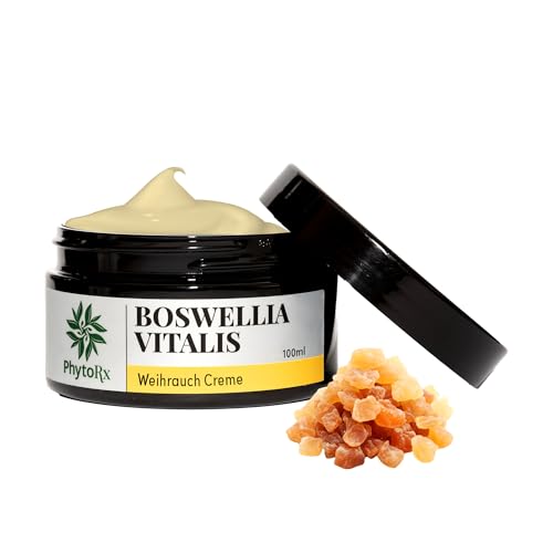 Weihrauch Creme 100 ml – Weihrauchsalbe Hochdosiert mit Boswellia Serrata & Carterii – Weihrauchcreme Extra Stark für Gelenke & Muskeln – Starkes Frankincense Cream
