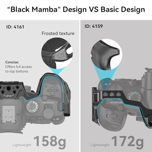 Miniatura 7 de Smallrig Cage Para Cámara Black Mamba Sólo Para Canon Eos R6 Mark Ii, Placa De Liberación Rápida Incorporada Para Tipo Arca, Jaula De Video Para Cámara De Cine Con Montura De Zapata - 4161