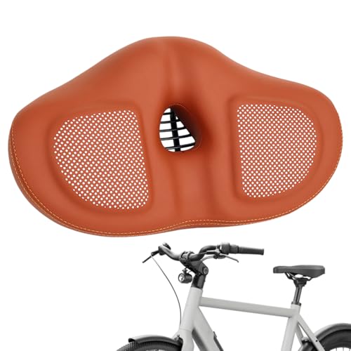 Fuuxtci Sillín de Bicicleta Cómodo | Sillín con Amortiguación de Impactos - Asiento Acolchado Ancho y Grueso para Viaje Commuting Ciclismo Playa Fitness