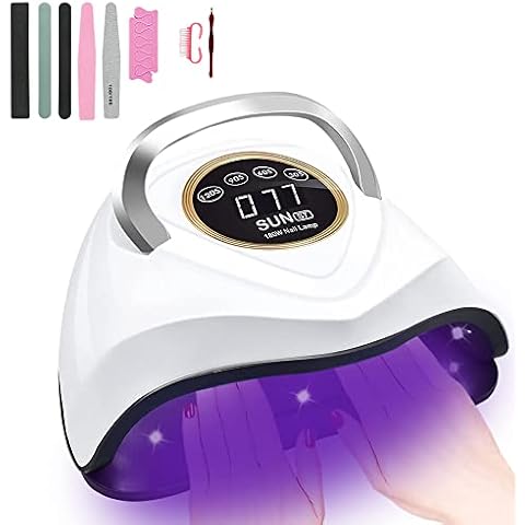 Timpou 180W Super Power Nail Lamp,Professional Quick-Drying Nail Lamp,LED+UV Dual Light Source Lamp Beads,48 Lamp Beads,with Induction Start and Autonomous Button Timing Function Cover