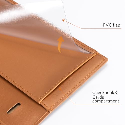 Image of CoBak Checkbook Cover for Women & Men - PU Leather Case with RFID Blocking | Classic Design Check Book Holder for Personal and Business