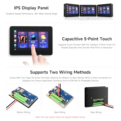 Waveshare ESP32-S3 4.3inch Capacitive Touch Display Development Board B, 800×480 Resolution, 5-Point Touch, 32-Bit LX7 Dual-Core Processor, 240MHz Frequency, with Onboard Antenna and Plastic Case - Image 6