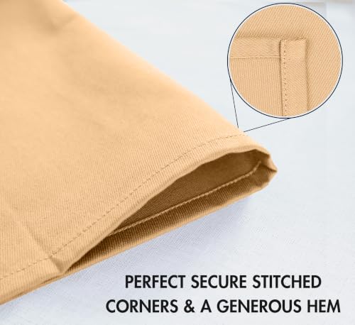 Image of Ruvanti Cloth Napkins Set of 4, Cotton Enrich 18 inchx18 inch - Ivory Gold