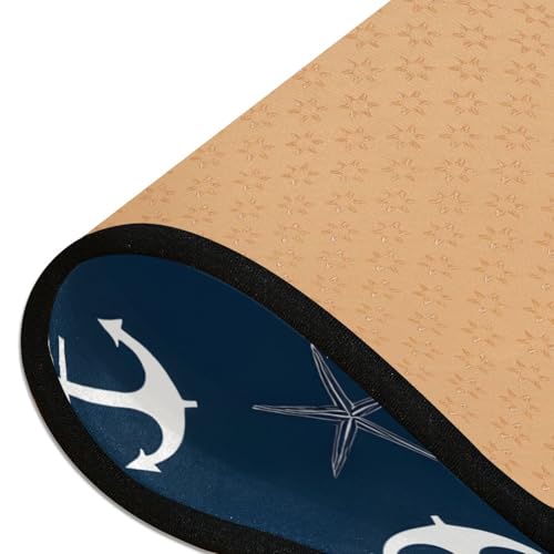 Tapete retro náutico azul 72" x 24" para cocina miniatura 3