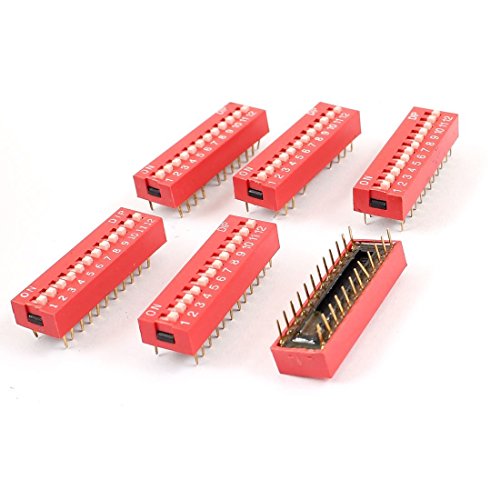 6pcs DIP Switch 24 Pins 12 Positions Sliding Switches 2.54mm Pitch