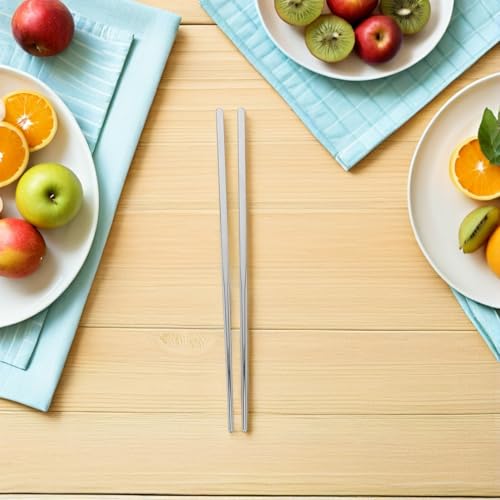 Palillos de acero inoxidable para cocina y restaurante reutilizables 7