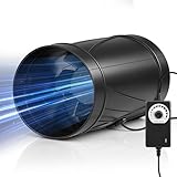 Regelbar Rohrventilator 100mm, 222 m³/h 4500 U/min Inline Abluftventilator Leise mit Drehzahlregler, EC Motor, 3m Kabel, Überhitzungsschutz, Rohrlüfter für Wintergarten, Gewächshaus, Keller, Garage