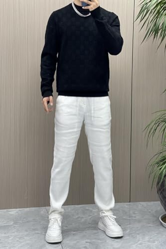 Men's Plaid Sweater Long Sleeve Sweater Sweater Sweater Contrast Color Design Autumn and Winter Thick Sweater4