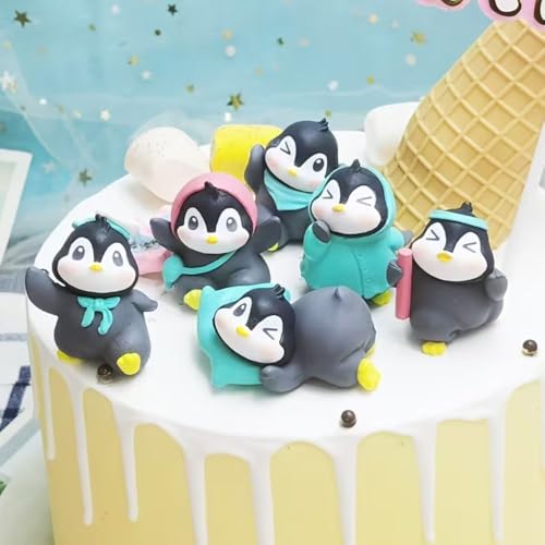 Image of CraftVatika Miniature Showpiece Birthday Gift for Girls Kids, Penguin Showpiece Set of 6 for Home Decor Items, Car Dashboard Items, Table Decoration Items, Valentine Day Gift for Girlfriend