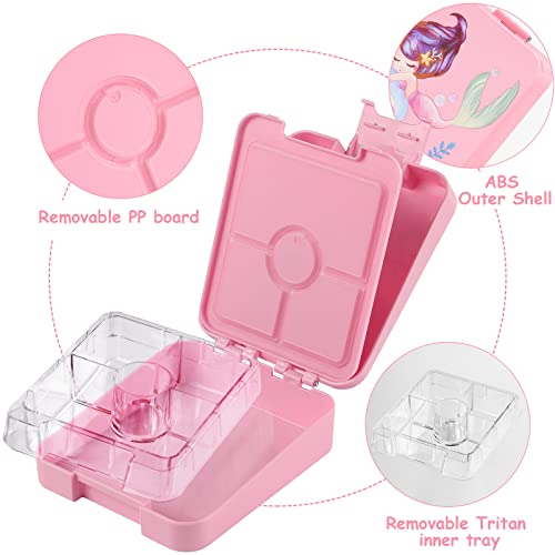 Aohea Bento Lunch Box For Kids: Bento Boxes Bpa Free Kids Lunch Box 4 Compartment Toddler Bento Box Tritan Lunch Boxes Toddler Lunch Containers For Daycare Or School(Mermaid) #TOP4