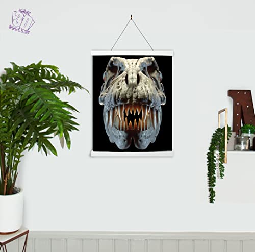 3D Livelife Lenticular Wall Art Prints - T-Rex Skull From Deluxebase. Unframed 3D Dinosaur Poster. Perfect Wall Decor. Original Artwork Licensed From Renowned Artist, David Penfound #TOP4