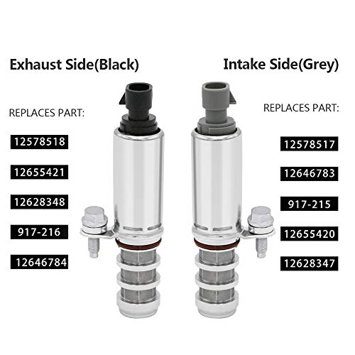 hikotor Intake Exhaust Camshaft Position Actuator Solenoid Control Valve Kit Replacement for Chevy Cobalt HHR Malibu Equinox GMC Terrain Pontiac G6 GM Vehicles 2.0L 2.2L 2.4L Fits to 12655421 12655420