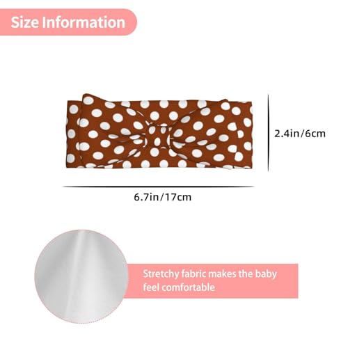 Brown Polka Dot Print Baby Girl Bows Headbands Baby Girls Newborn Headbands Infant Toddlers 0-6 Months3