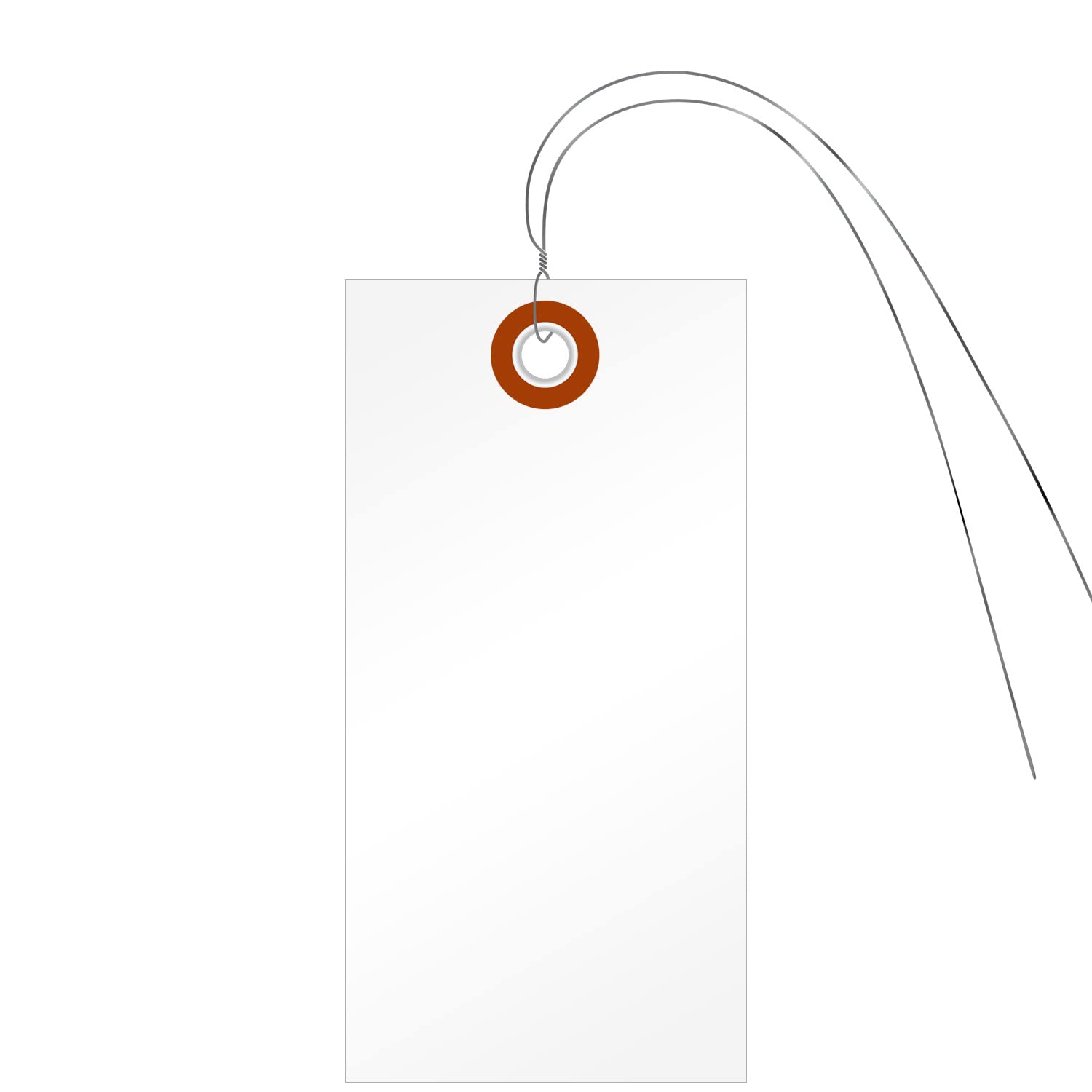 SmartSign (Pack of 100) Blank White Shipping Tags with Wires, 4.75 x 2.375 inch (Size-5), Metal Eyelet, 7.5 mil HDPE Plastic, Writable, Made in USA