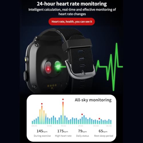 Inteligentny zegarek GPS dla osób starszych z przyciskiem alarmowym SOS, kamerą, rozmową wideo 4G, alarmem upadkowym, monitorowaniem temperatury dla demencji, bezpieczeństwa Alzheimera