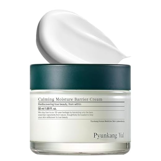[PKY] Crema Barrera Hidratante Pyunkang Yul Calming, Alivia Instantáneamente la Piel Sensible, Ácido Hialurónico y Ceramida para Hidratación, Vegana, Cuidado de la Piel Coreano, (1.69 Fl. Oz, 50ml)