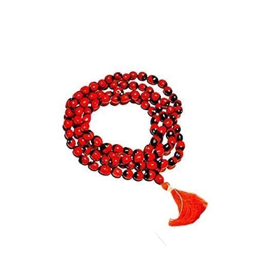 Red Gunja Mala with 108 Beads, Laal Chirmi, Small Size-picture-13