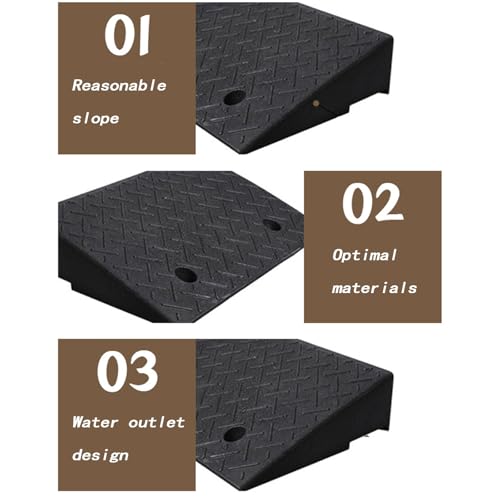 Rampas de umbral de caucho resistentes 50x32x12 cm miniatura 4