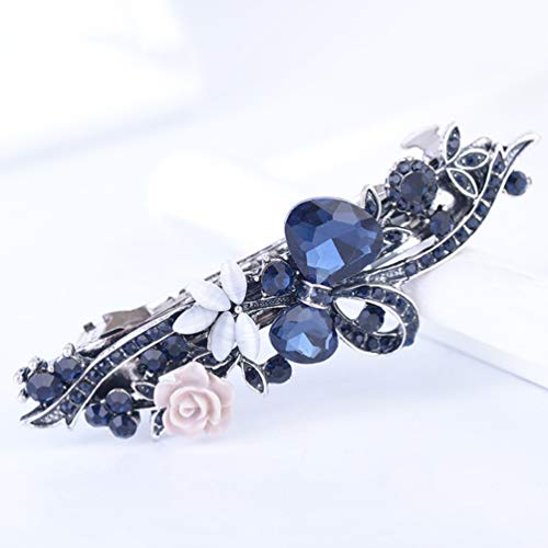 Lurrose Presilhas de cabelo com strass de cristal, 2 peças, grampos de cabelo para mulheres, meninas
