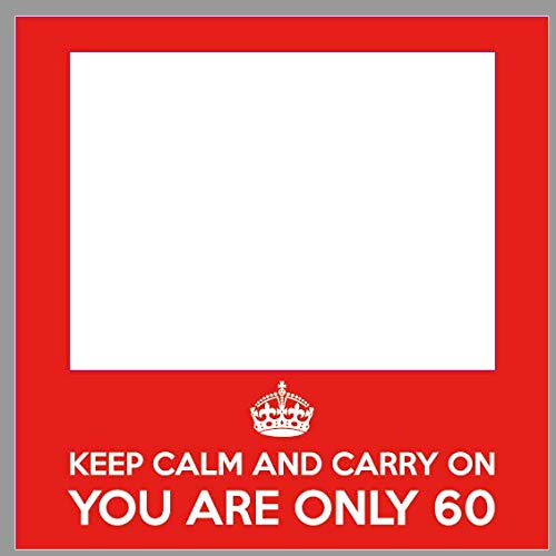 Photocall Cumpleaños Keep Calm 60 años Eventos Fiestas Cumpleaños o Celebraciones puntuales | Medidas 100x100cm | Ventanas Troqueladas | Photocall Divertido | Atrezzos