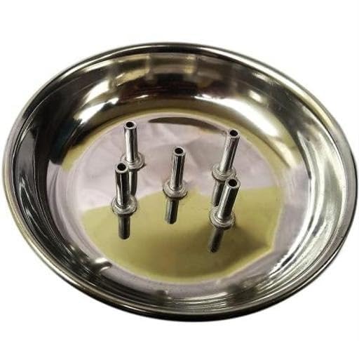 Image of Royals Pack of 2 | Stainless Steel Agarbatti Stand with Plate Stainless Steel Incense Holder | Dhoop Stick Holder | Agarbatti Stand | (Medium)