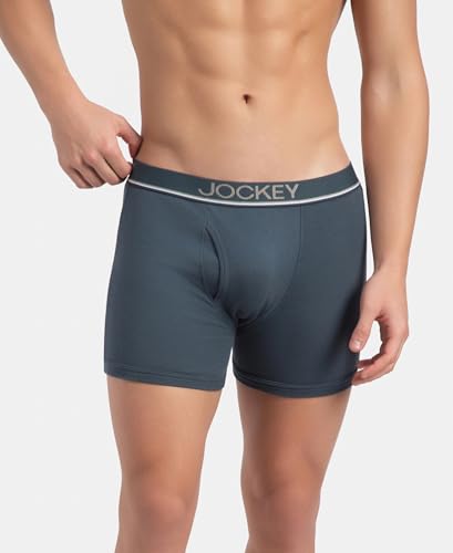 Image of Jockey 8009 Men Super Combed Cotton Rib Solid Boxer Brief with Ultrasoft and Durable Waistband (Pack of 3)