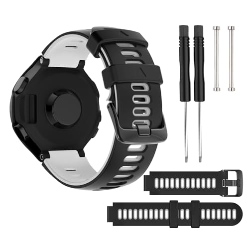leruiyezs Pulsera Para Forerunner,Correa Garmin De Silicona,Ajustable,Resistente Al Agua,Para Deporte,Uso Diario,Para Modelos 735XT,235,235Lite,230,220,620,630,Ligera,Transpirable,Repuesto