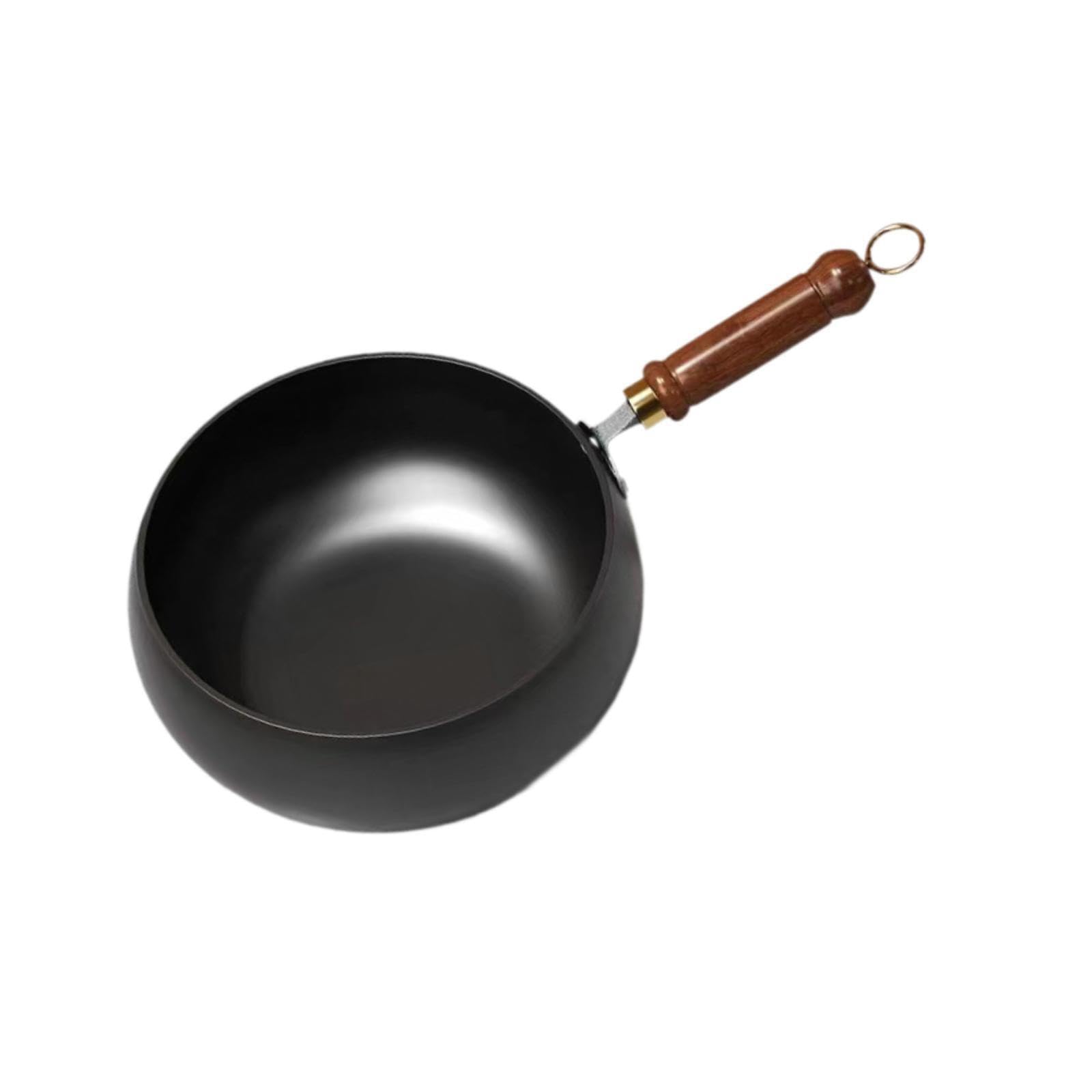 Ktuxzci Without Lid Flat Bottom Nonstick Wok Pan Cooking Release Experience Frying And Braising With Wooden Handle Conducts Heat Evenly And Quickly Stovetop Induction, 24Cm