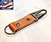 sleepy pup Leather Keychain Tactical HK Clip Fob - Full Grain Leather (Brown)