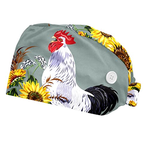 Chapeaux de travail pour la cuisine casquettes motifs coq tournesol