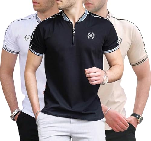 Image of Men's Solid Cotton Rich Polo T Shirt | Collar Tshirts | Half Sleeves | Plain-Regular Fit (Available in Plus Size and Combo Pack of 2)