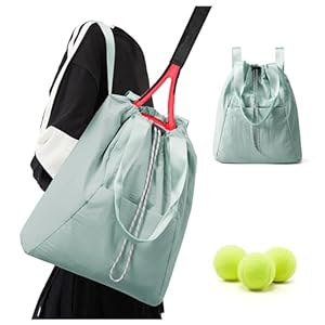 wepadre Tennis Bag Tennis Drawstring Backpack Small Gym Bag for Women Tennis Racket Bag Sports Bag for Men Shoulder Tote Bag