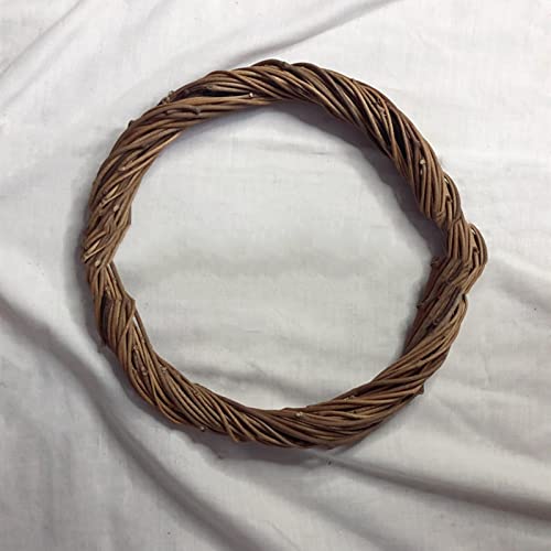 Egurs Corona de mimbre sin pelar para Navidad, decoración de madera, decoración de pared, fiesta, boda, tienda de flores, 25 cm