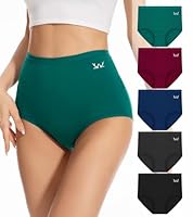 PULIOU Unterhosen Damen Baumwolle, 5er Pack Baumwolle Hohe Taille Unterwäsche Frauen Stretch Slips Damen Atmungsaktiv Panties Weich