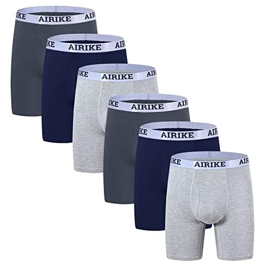 Pacote de cuecas boxer masculinas AIRIKE, pernas longas, macias de bambu, preta, tamanho grande e alta, (3 Colors2 Pack)*2, X-Large