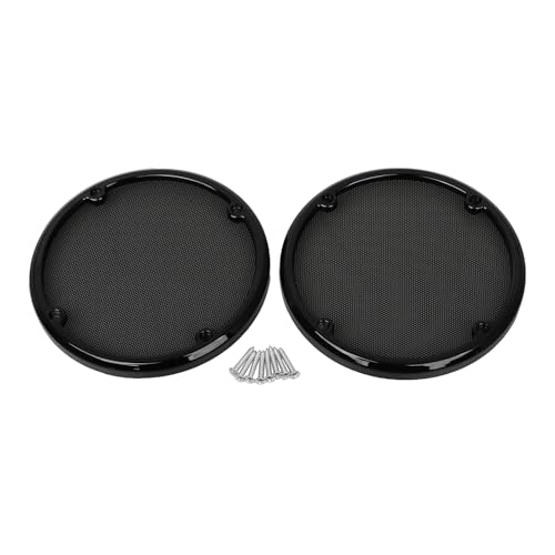 Image of Rear Speaker Grill Mesh Cover For Harley Road Glide Electra Glide Tri Glide Ultra Limited 2014-2023,Black Mesh+Black Trim