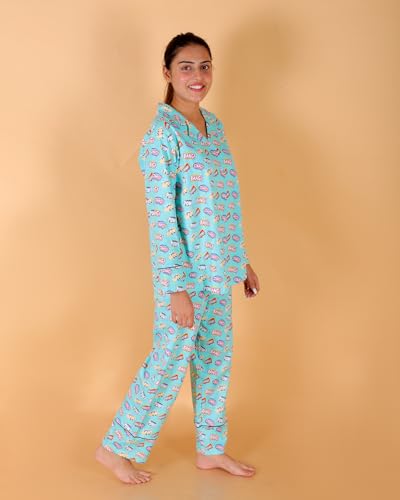 Image of The Mom Store Womens Pajama Set Comfortable Sleepwear Includes Shirt & Pant