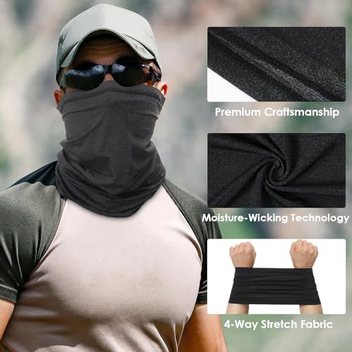 Image of Achiou Cooling Neck Gaiter, UV Protection Face Cover Scarf for Men Women | Breathable, Soft and Quick-Dry Neck Gaiter for Cycling, Running, Fishing